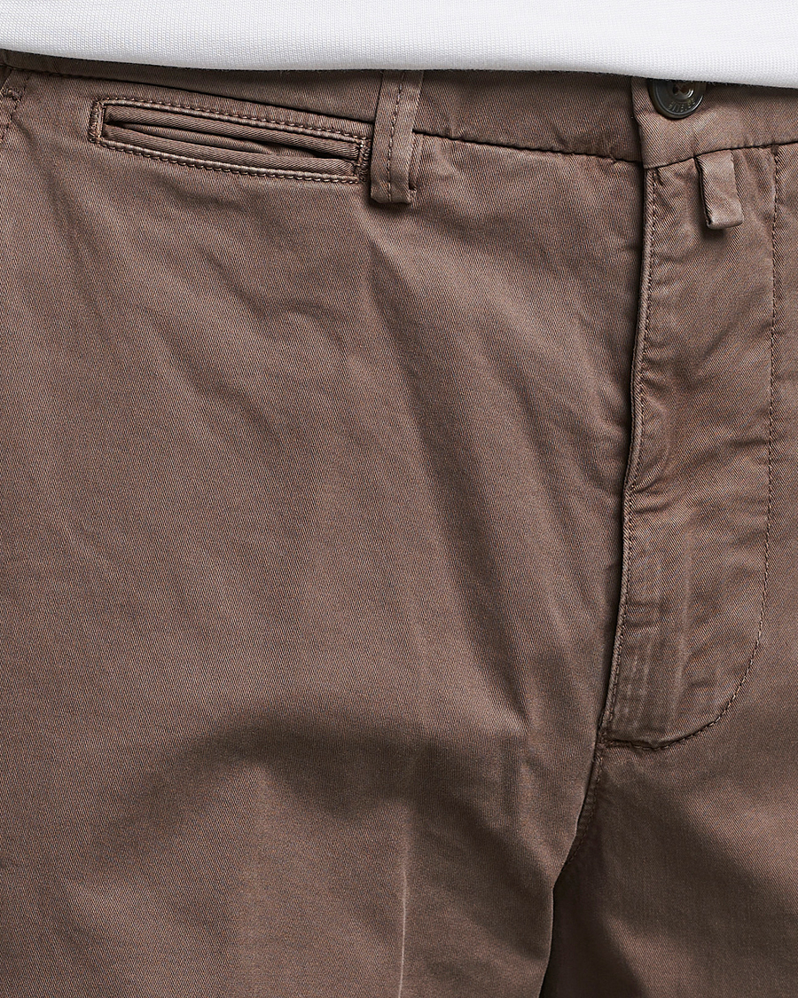 Heren | Broeken | Briglia 1949 | Tapered Fit Cotton Twill Stretch Chinos Brown