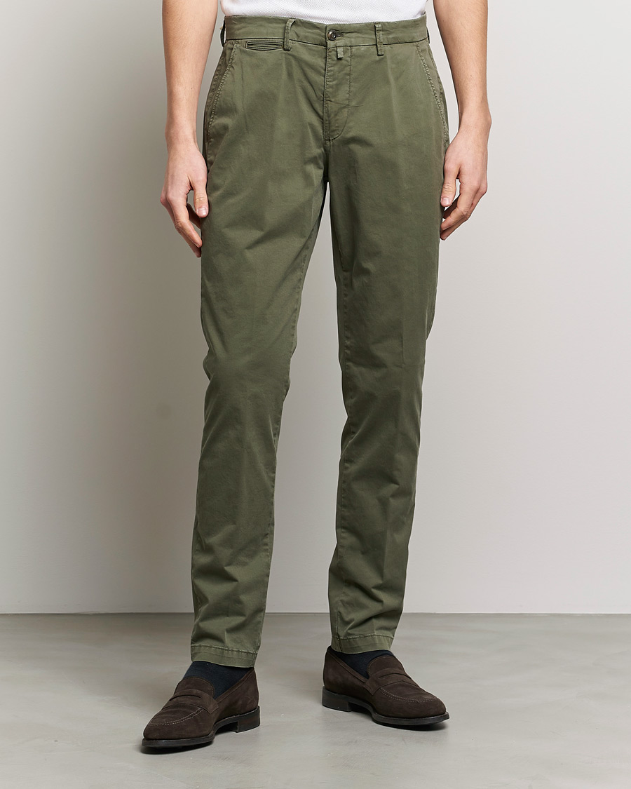 Heren | Broeken | Briglia 1949 | Tapered Fit Cotton Twill Stretch Chinos Olive