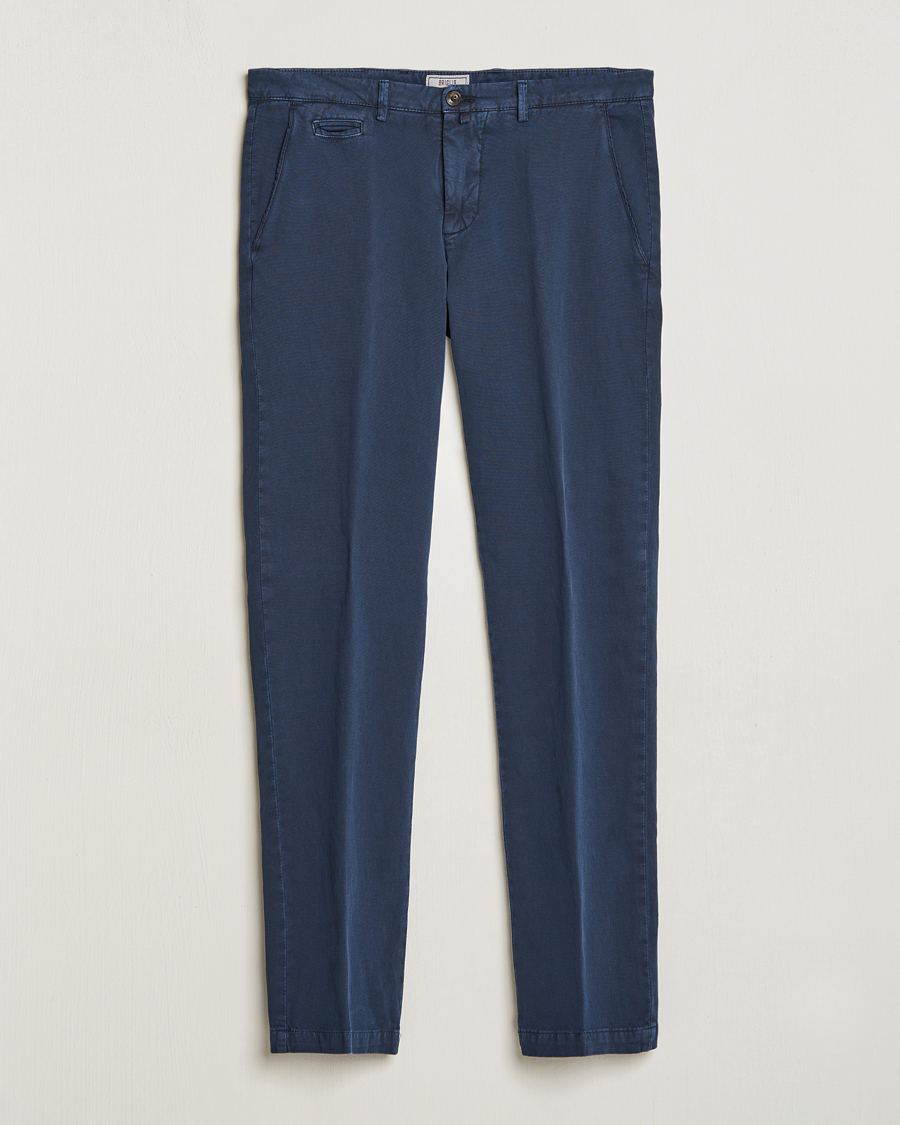 Heren |  | Briglia 1949 | Slim Fit Diagonal Cotton Stretch Trousers Navy