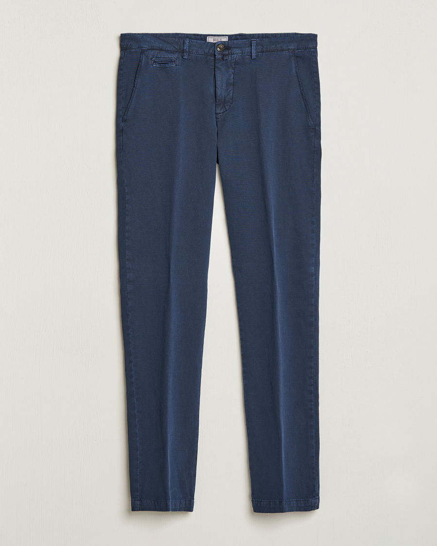 Heren | Broeken | Briglia 1949 | Slim Fit Diagonal Cotton Stretch Trousers Navy