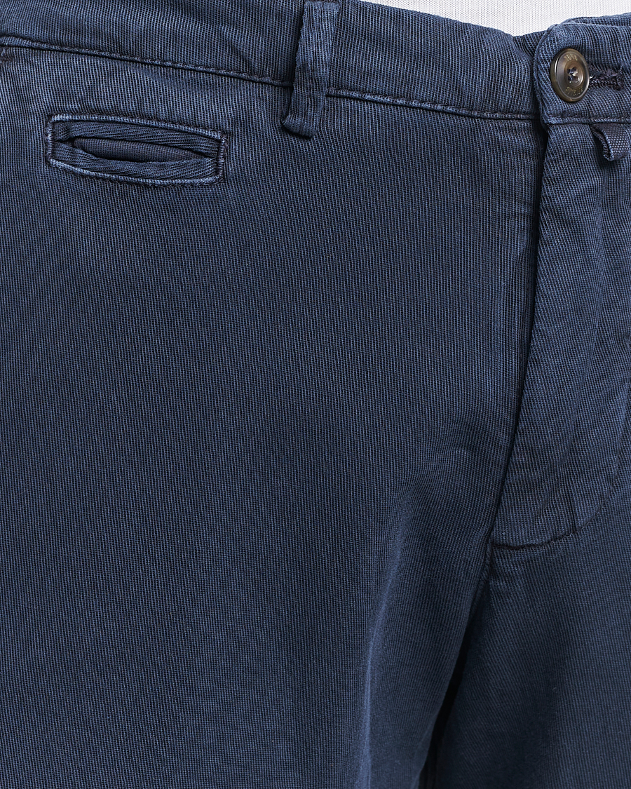Heren | Broeken | Briglia 1949 | Slim Fit Diagonal Cotton Stretch Trousers Navy