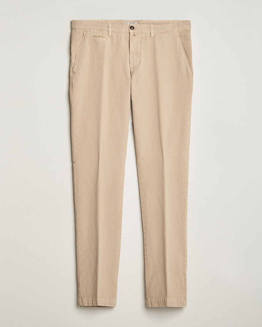 Heren |  | Briglia 1949 | Slim Fit Diagonal Cotton Stretch Trousers Beige