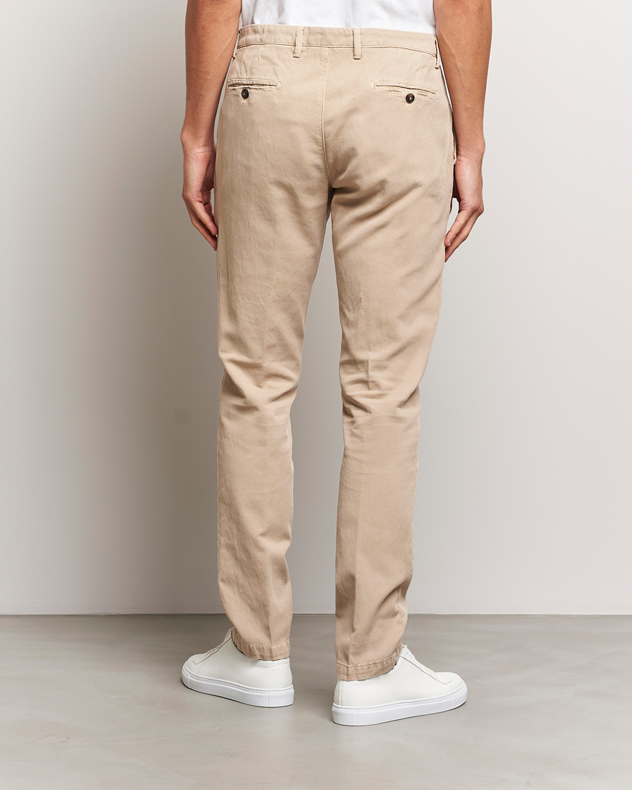 Heren | Broeken | Briglia 1949 | Slim Fit Diagonal Cotton Stretch Trousers Beige