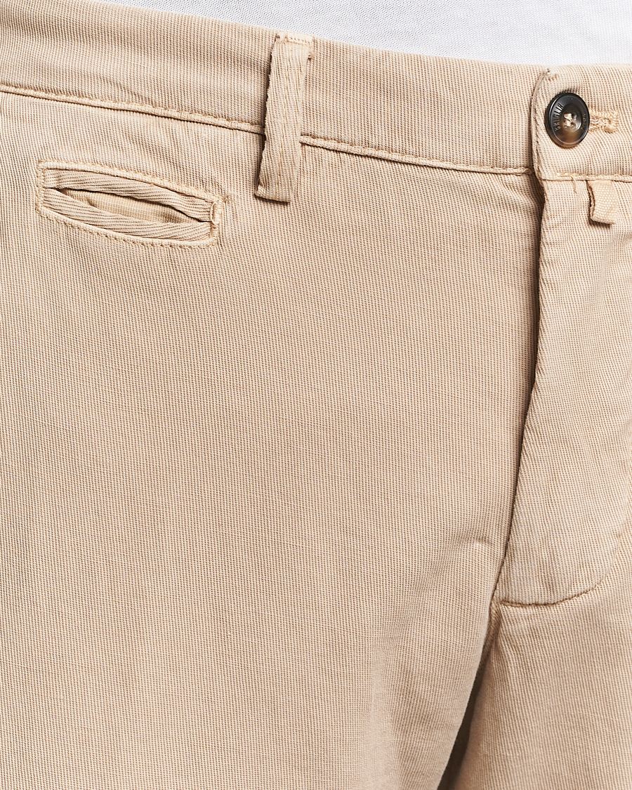 Heren | Broeken | Briglia 1949 | Slim Fit Diagonal Cotton Stretch Trousers Beige