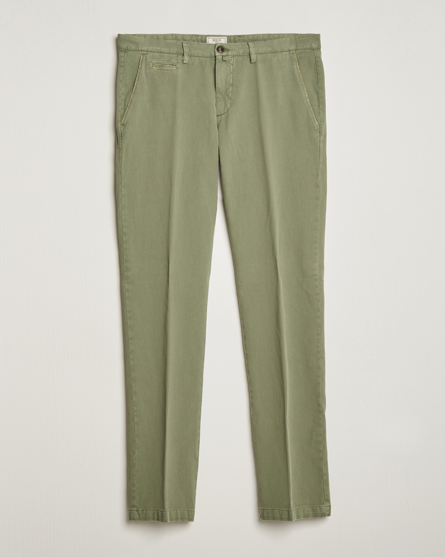 Heren |  | Briglia 1949 | Slim Fit Diagonal Cotton Stretch Trousers Olive