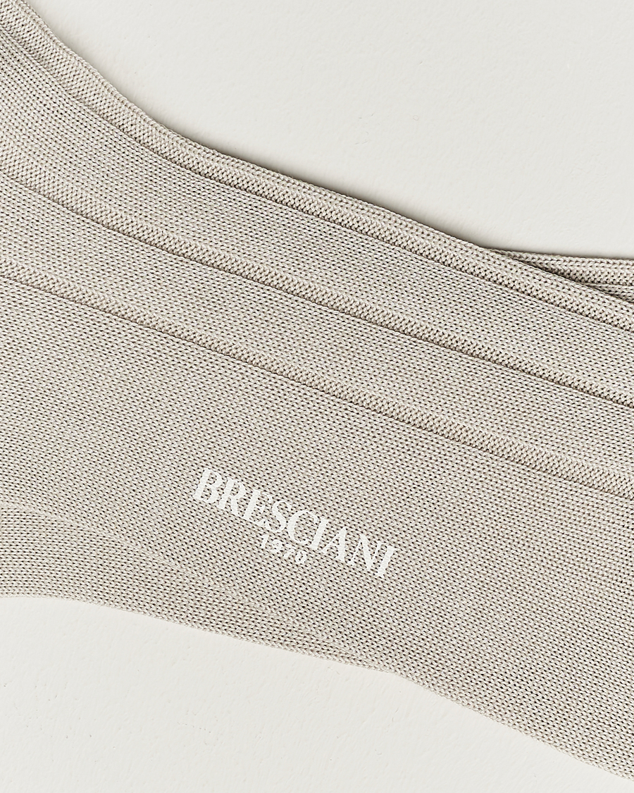 Heren | Bresciani | Bresciani | Wide Ribbed Cotton Socks Off White