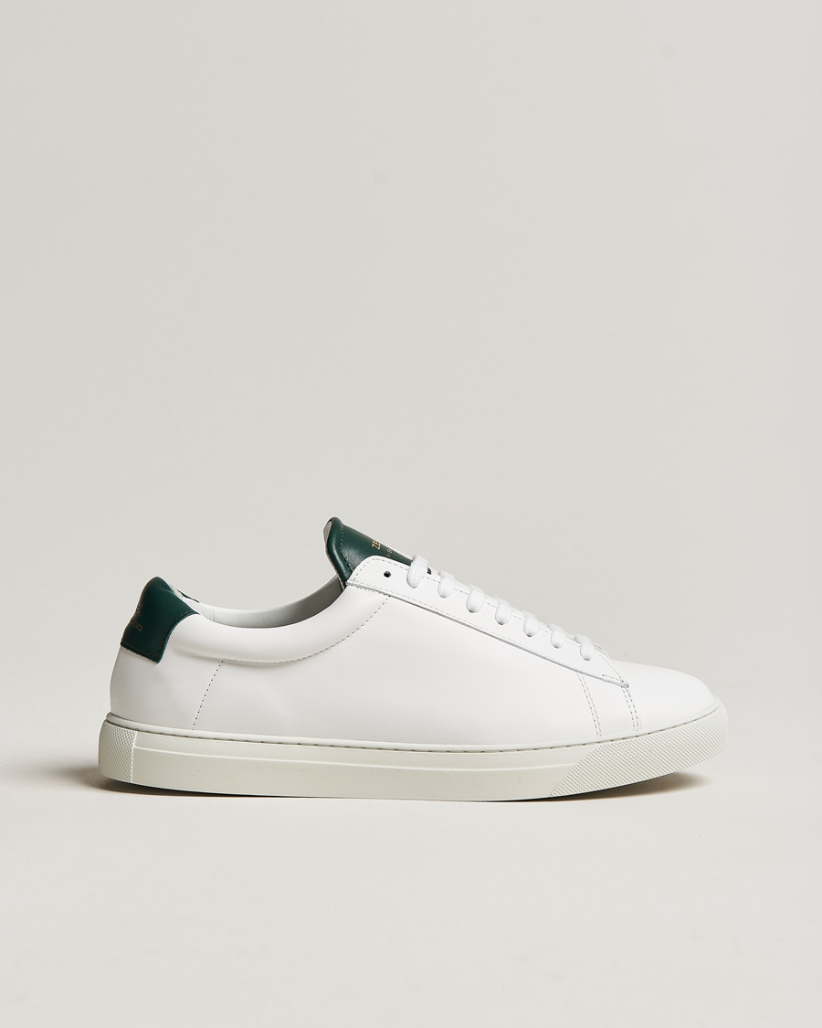 Heren | Zespà ZSP4 Nappa Leather Sneakers White/Dark Green | Zespà | ZSP4 Nappa Leather Sneakers White/Dark Green