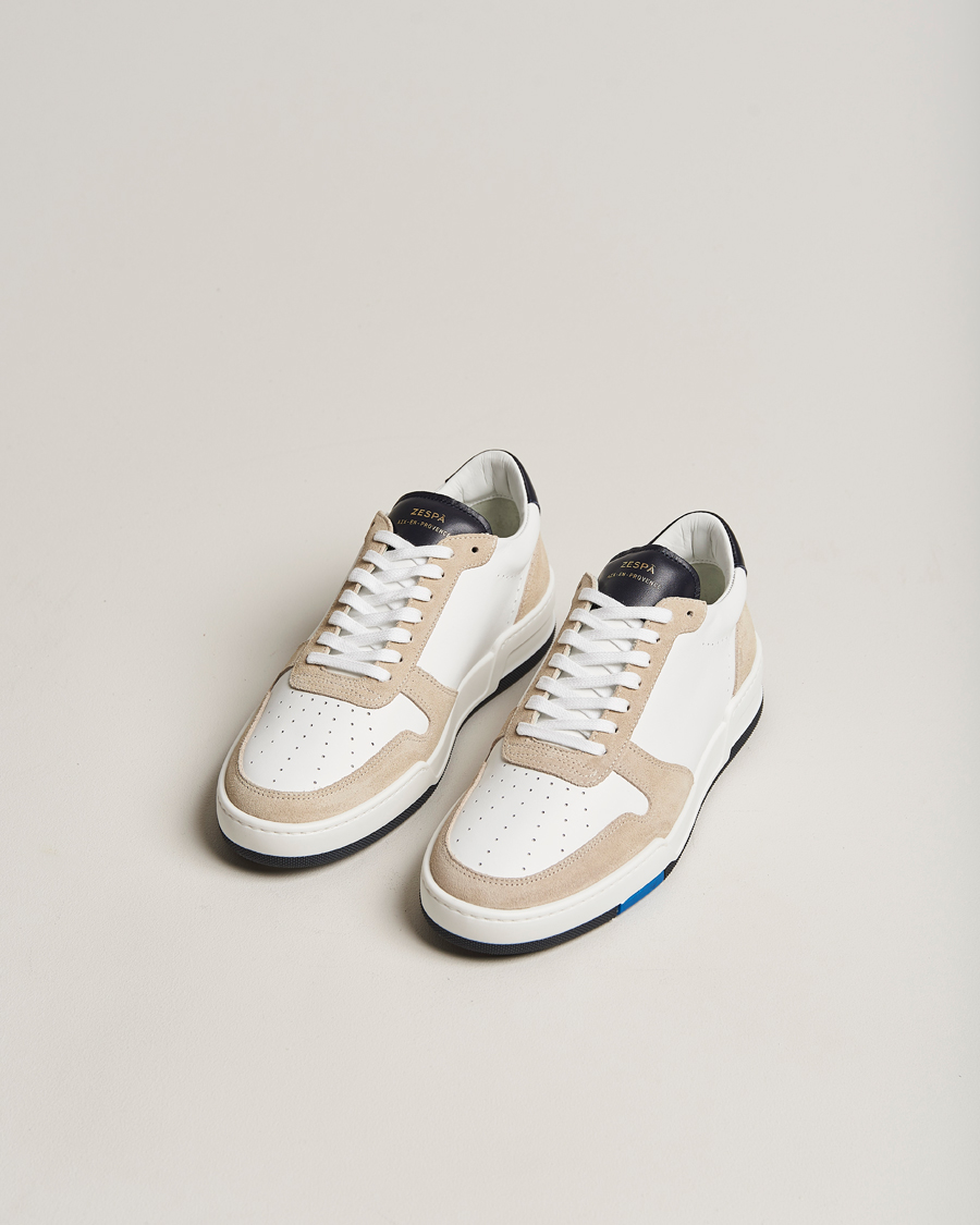Heren | Zespà ZSP23 MAX Nappa/Suede Sneakers Frost/Navy | Zespà | ZSP23 MAX Nappa/Suede Sneakers Frost/Navy