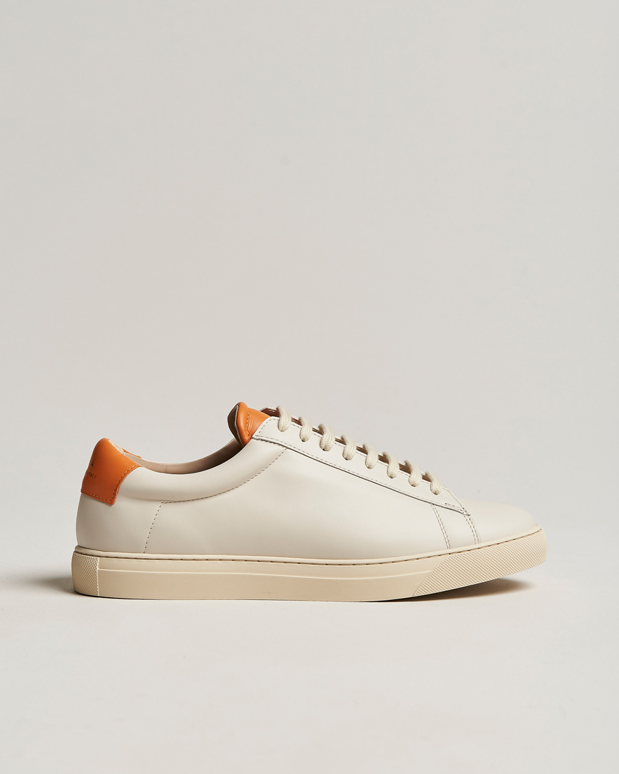 Heren | Zespà ZSP4 Nappa Leather Sneakers Off White/Pumpkin | Zespà | ZSP4 Nappa Leather Sneakers Off White/Pumpkin