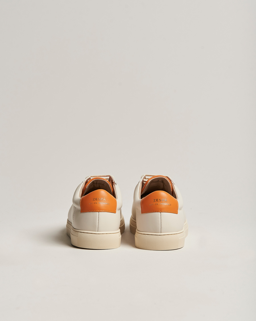 Heren | Zespà ZSP4 Nappa Leather Sneakers Off White/Pumpkin | Zespà | ZSP4 Nappa Leather Sneakers Off White/Pumpkin