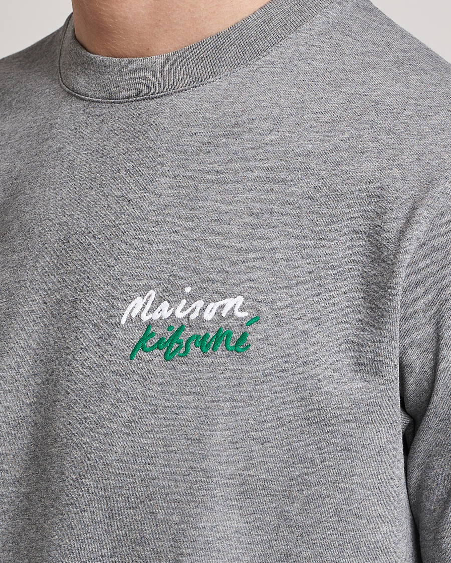 Heren | T-shirts | Maison Kitsuné | Mini Handwriting Tee Grey Melange