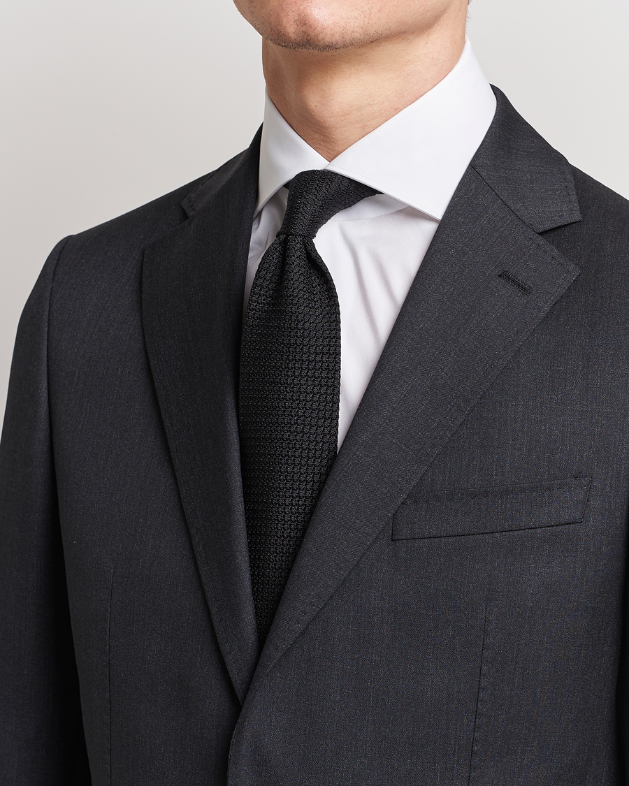 Men | Amanda Christensen | Amanda Christensen | Silk Grenadine 8 cm Tie Black