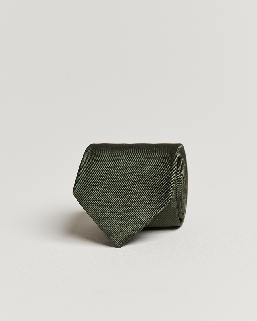 Heren | Stropdassen | Amanda Christensen | Plain Classic Tie 8 cm Olive