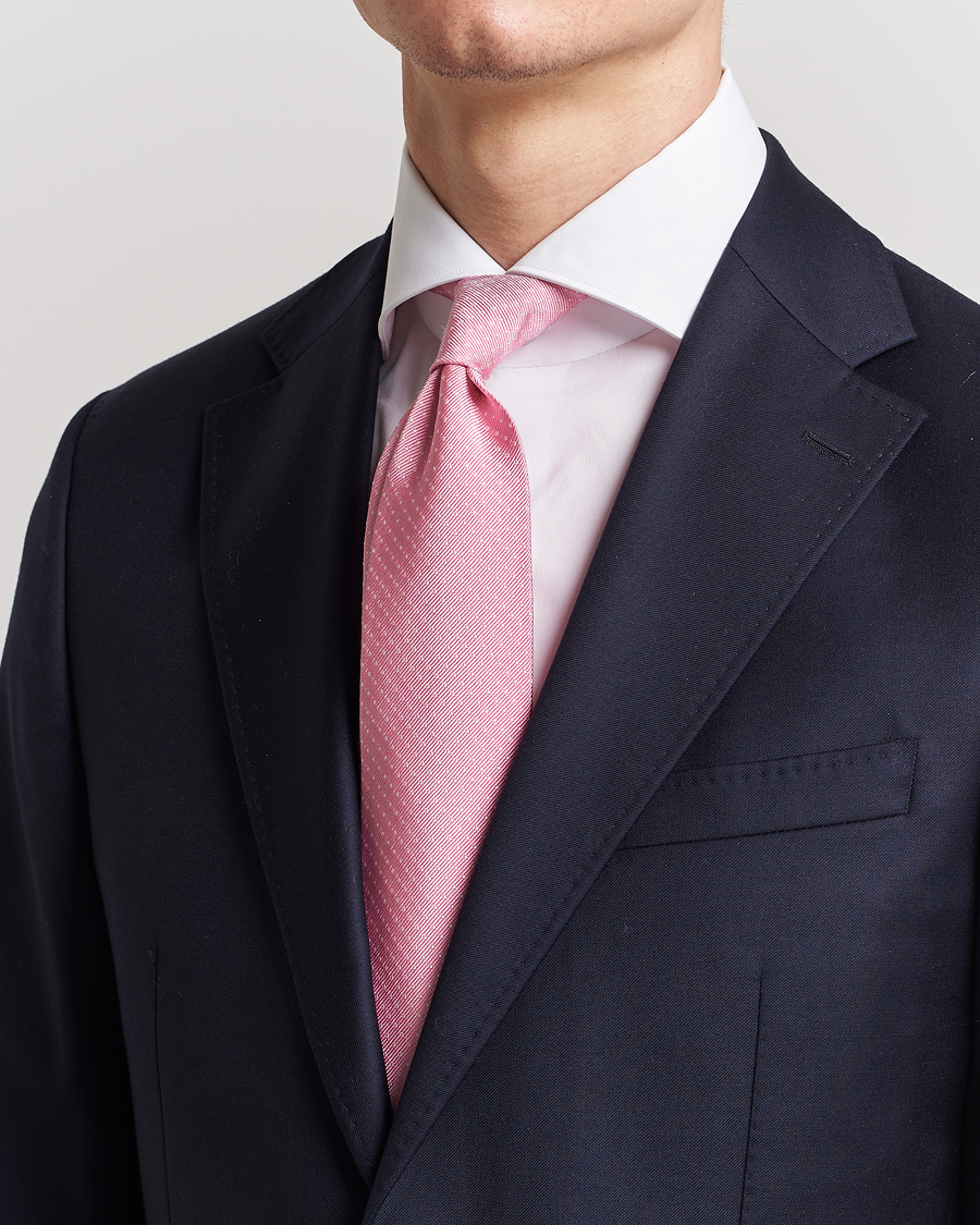 Heren | Business casual | Amanda Christensen | Micro Dot Classic Tie 8 cm Pink/White