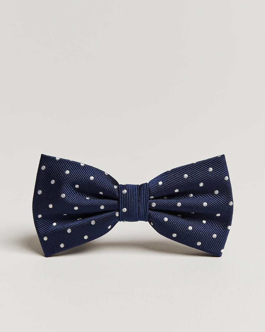 Heren | Amanda Christensen Dot Pre Tie Silk Navy/White | Amanda Christensen | Dot Pre Tie Silk Navy/White
