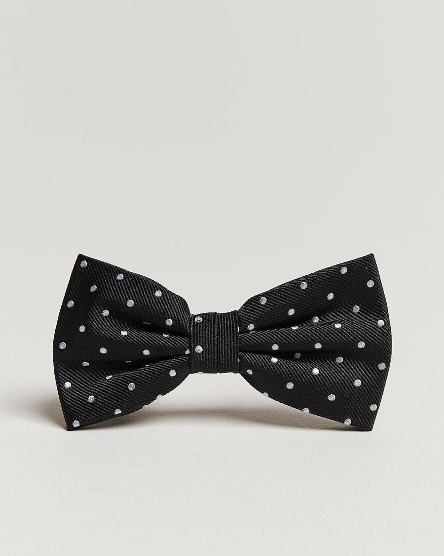 Heren | Amanda Christensen Dot Pre Tie Silk Black/White | Amanda Christensen | Dot Pre Tie Silk Black/White