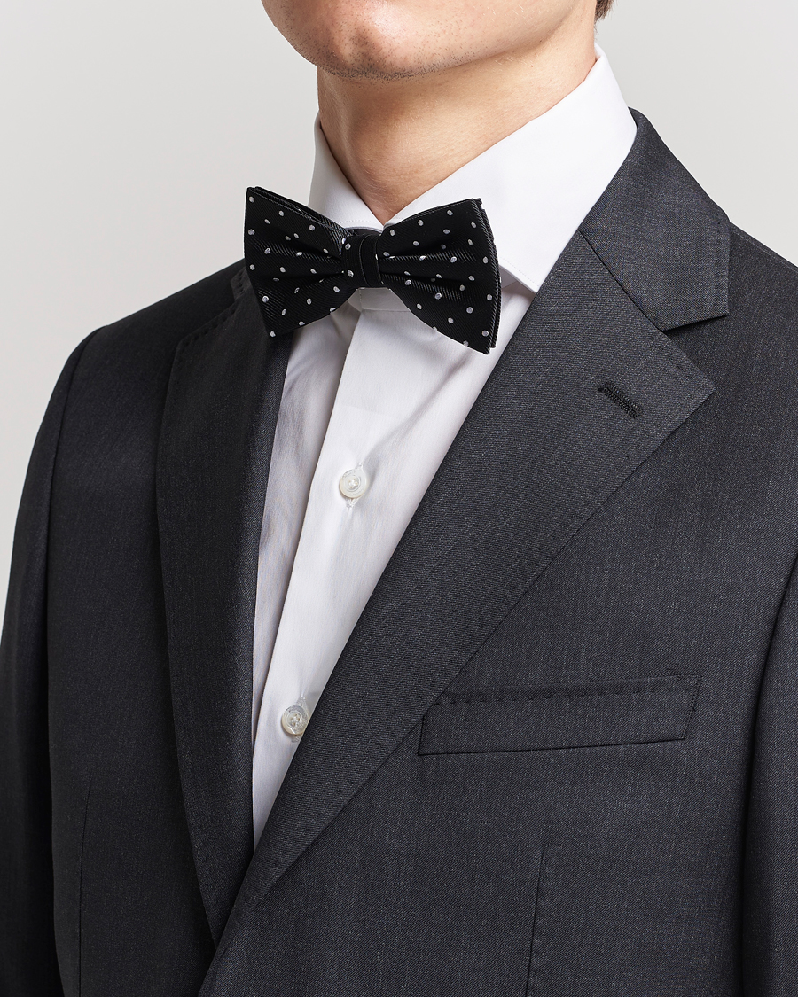 Men | Sale | Amanda Christensen | Dot Pre Tie Silk Black/White