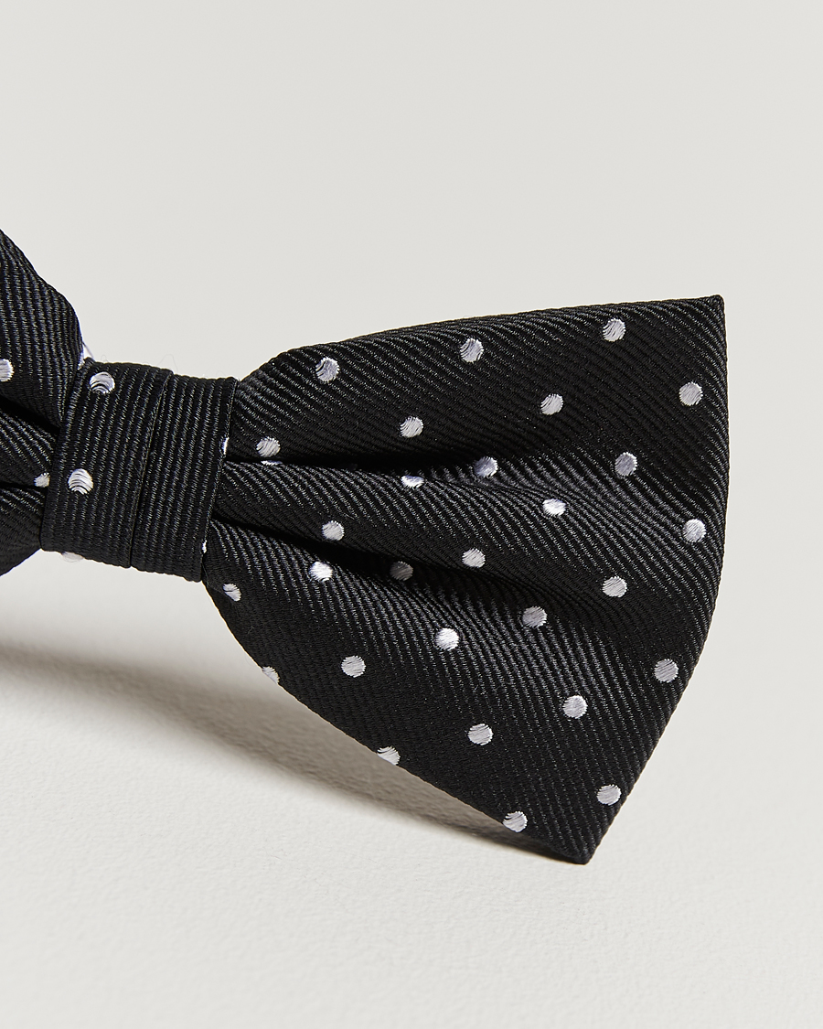Heren | Amanda Christensen Dot Pre Tie Silk Black/White | Amanda Christensen | Dot Pre Tie Silk Black/White