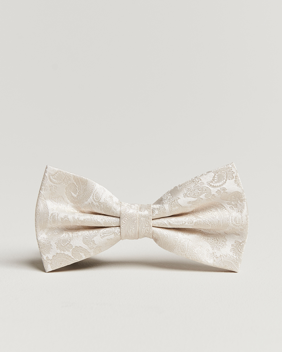 Heren | Vlinderdassen | Amanda Christensen | Tonal Paisley Pre Tie Silk Cream