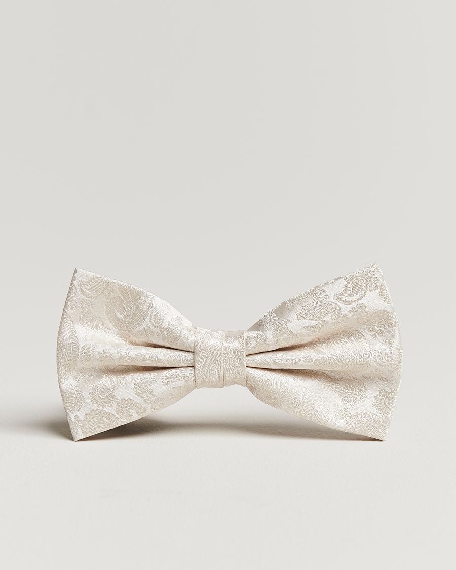 Heren | Amanda Christensen Tonal Paisley Pre Tie Silk Cream | Amanda Christensen | Tonal Paisley Pre Tie Silk Cream