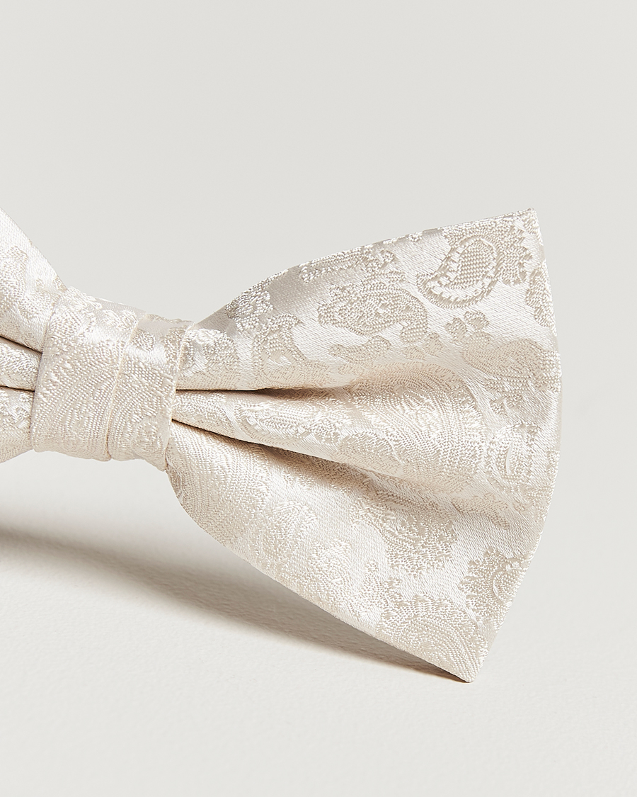 Heren | Amanda Christensen Tonal Paisley Pre Tie Silk Cream | Amanda Christensen | Tonal Paisley Pre Tie Silk Cream
