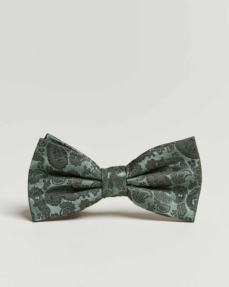 Heren | Amanda Christensen Tonal Paisley Pre Tie Silk Olive | Amanda Christensen | Tonal Paisley Pre Tie Silk Olive