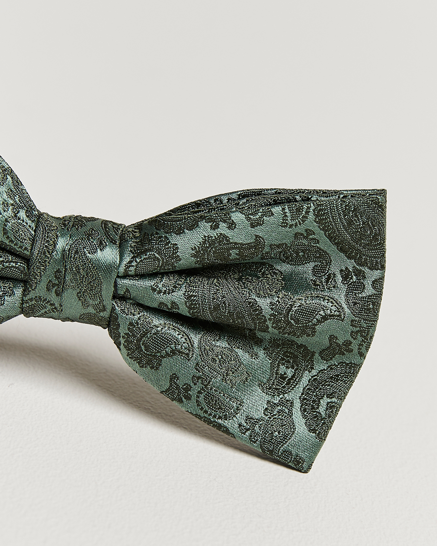 Heren | Amanda Christensen Tonal Paisley Pre Tie Silk Olive | Amanda Christensen | Tonal Paisley Pre Tie Silk Olive
