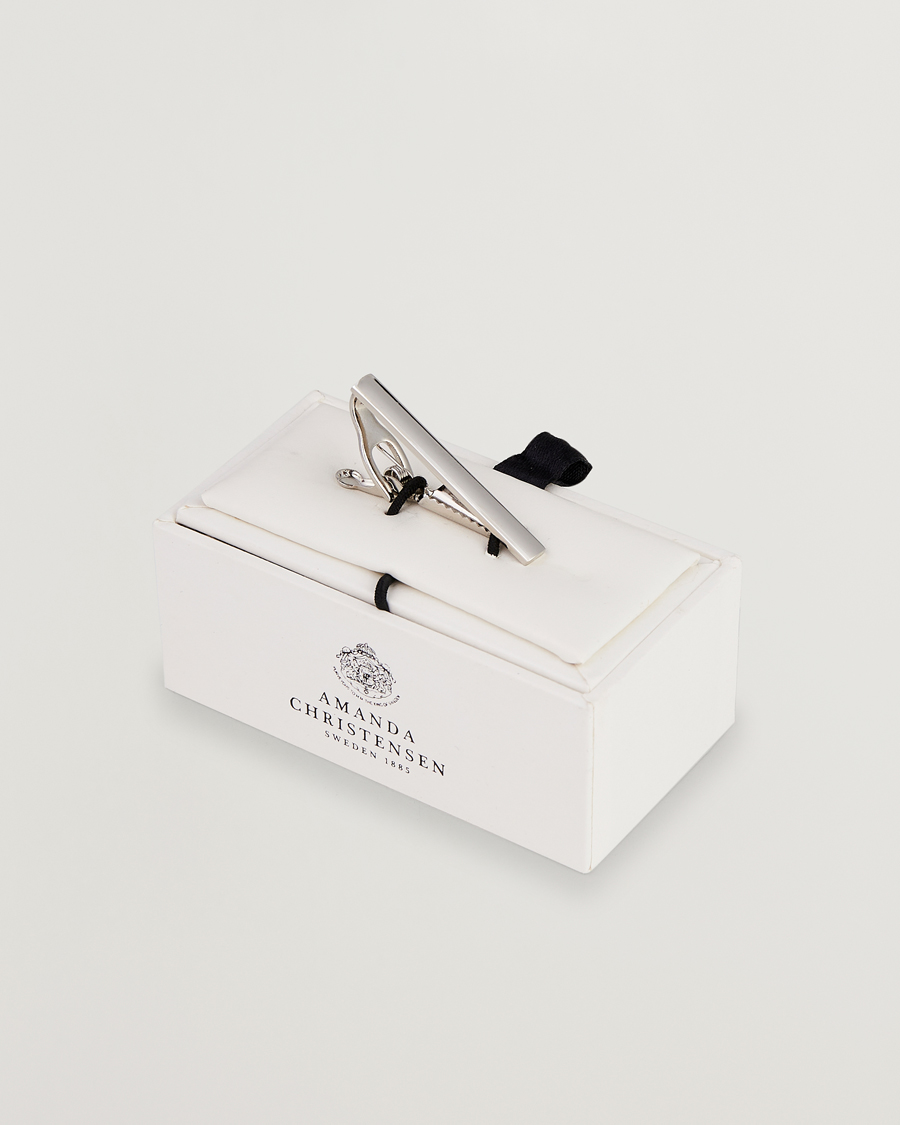 Heren | Stropdassen | Amanda Christensen | Tie Clip 4 cm Silver