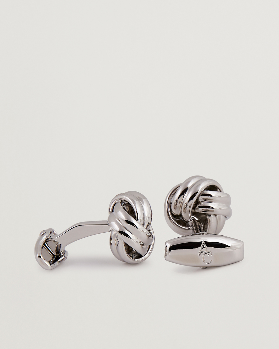 Heren | The Classics of Tomorrow | Amanda Christensen | Knot Cufflink & Shirt Studs Set Silver