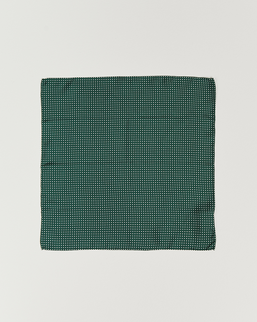 Heren | Pochets | Amanda Christensen | Handkerchief Dot Silk Bottle Green