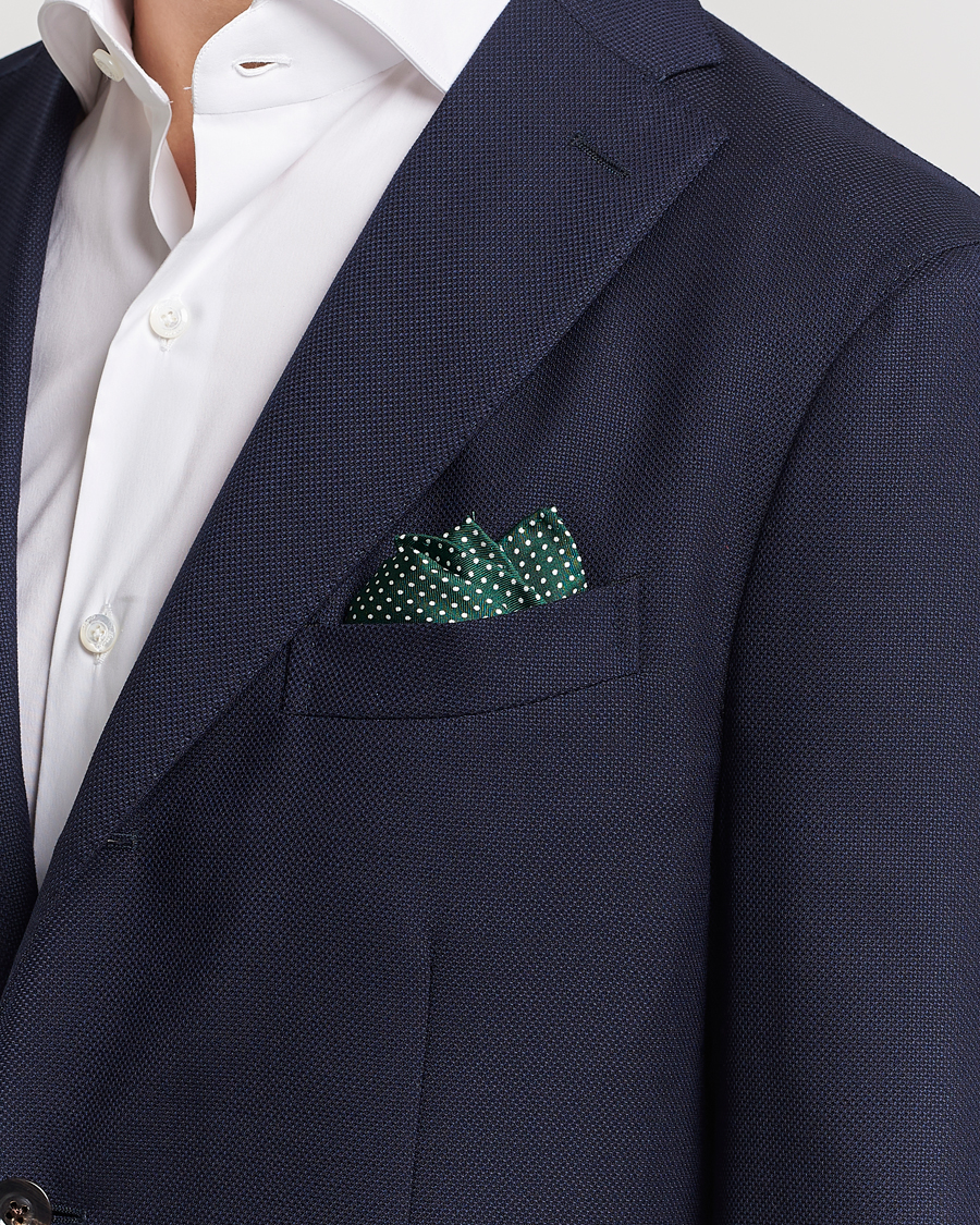 Heren | Smart casual | Amanda Christensen | Handkerchief Dot Silk Bottle Green