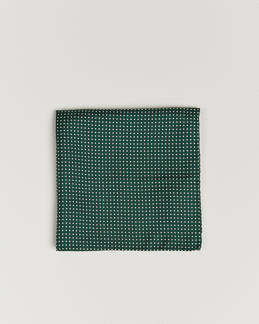 Heren | Pochets | Amanda Christensen | Handkerchief Dot Silk Bottle Green