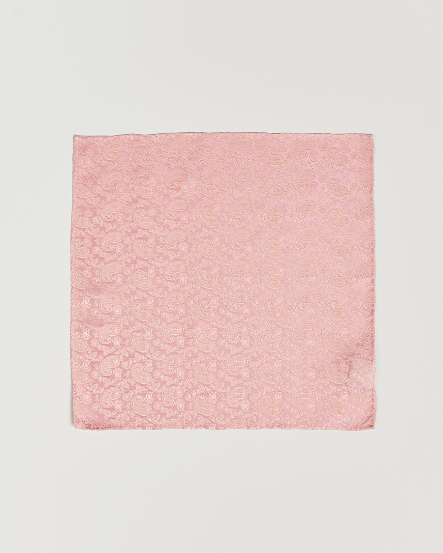 Heren | Pochets | Amanda Christensen | Tonal Paisley Silk Pocket Square Powder Pink