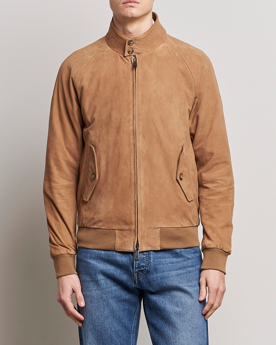 Men | Best of British | Baracuta | G9 Suede Jacket Tobacco