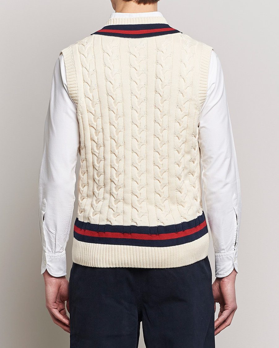Heren | Truien | Baracuta | Cotton Cable Knit Vest Off White