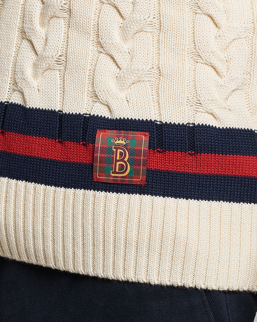 Heren | Truien | Baracuta | Cotton Cable Knit Vest Off White