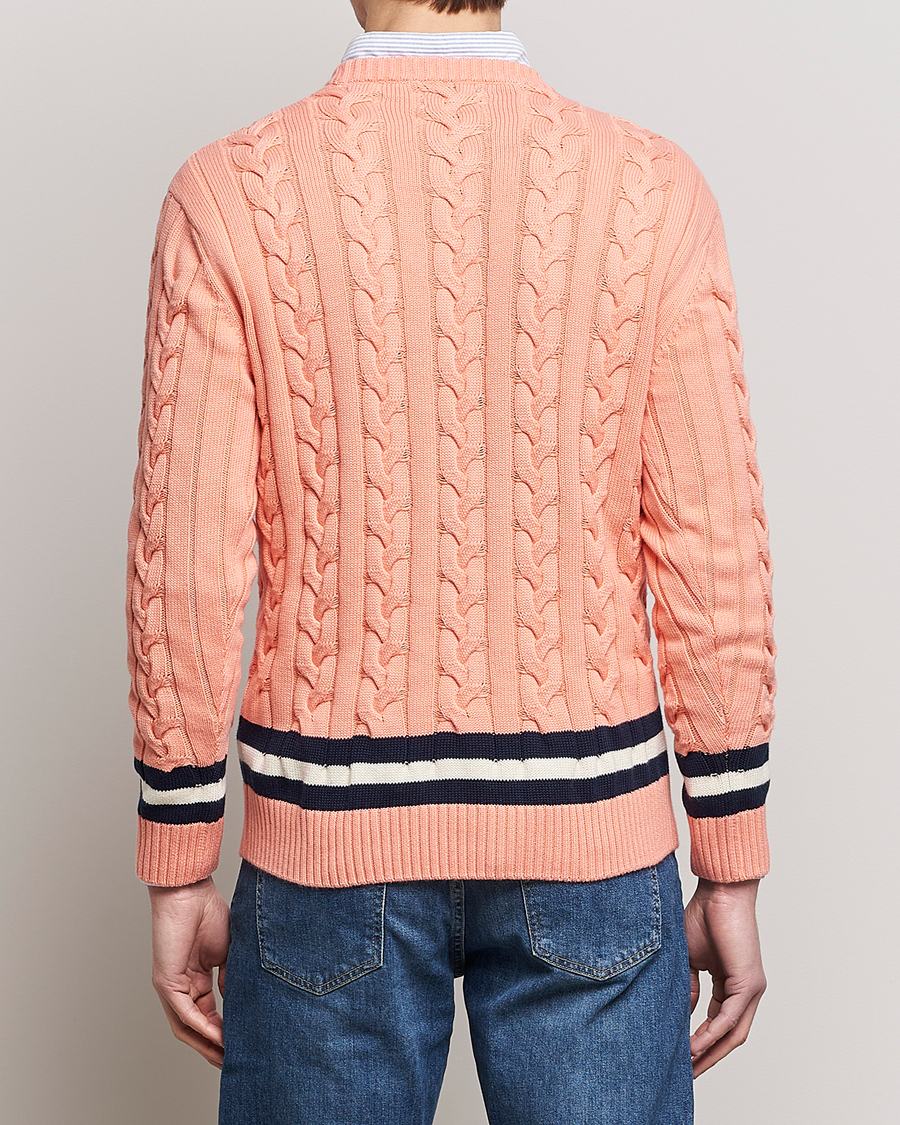 Heren | Truien | Baracuta | Cotton Cable Crew Neck Flamingo