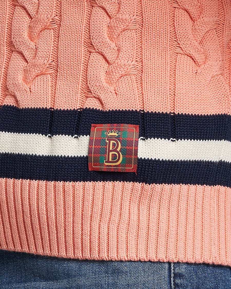 Heren | Truien | Baracuta | Cotton Cable Crew Neck Flamingo