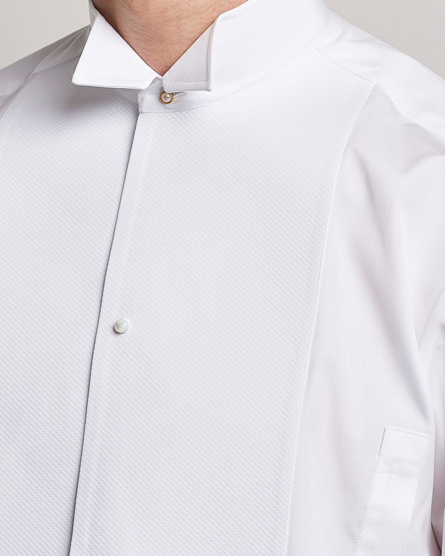 Heren | Zwarte stropdas | Stenströms | Fitted Body XL Sleeve Stand Up Collar Evening Shir White