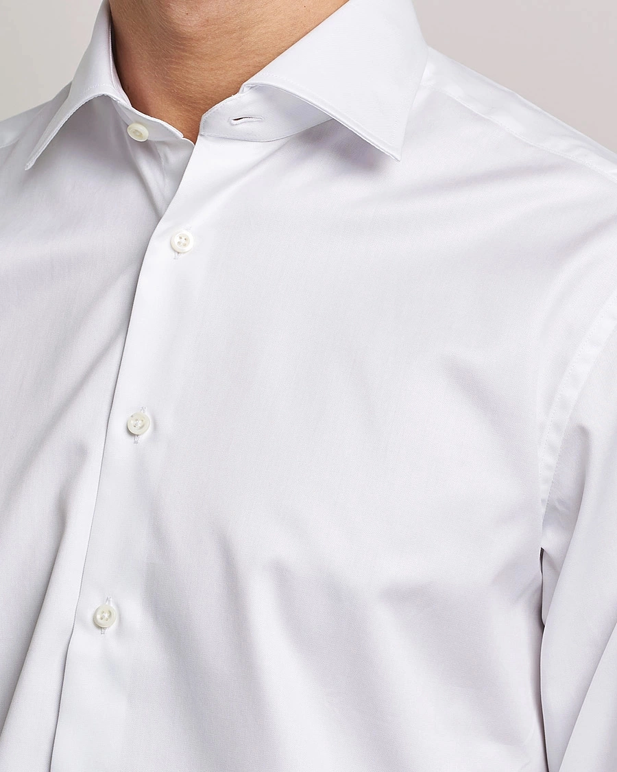 Heren | Zakelijke overhemden | Stenströms | Fitted Body X-Long Sleeve Double Cuff Shirt White