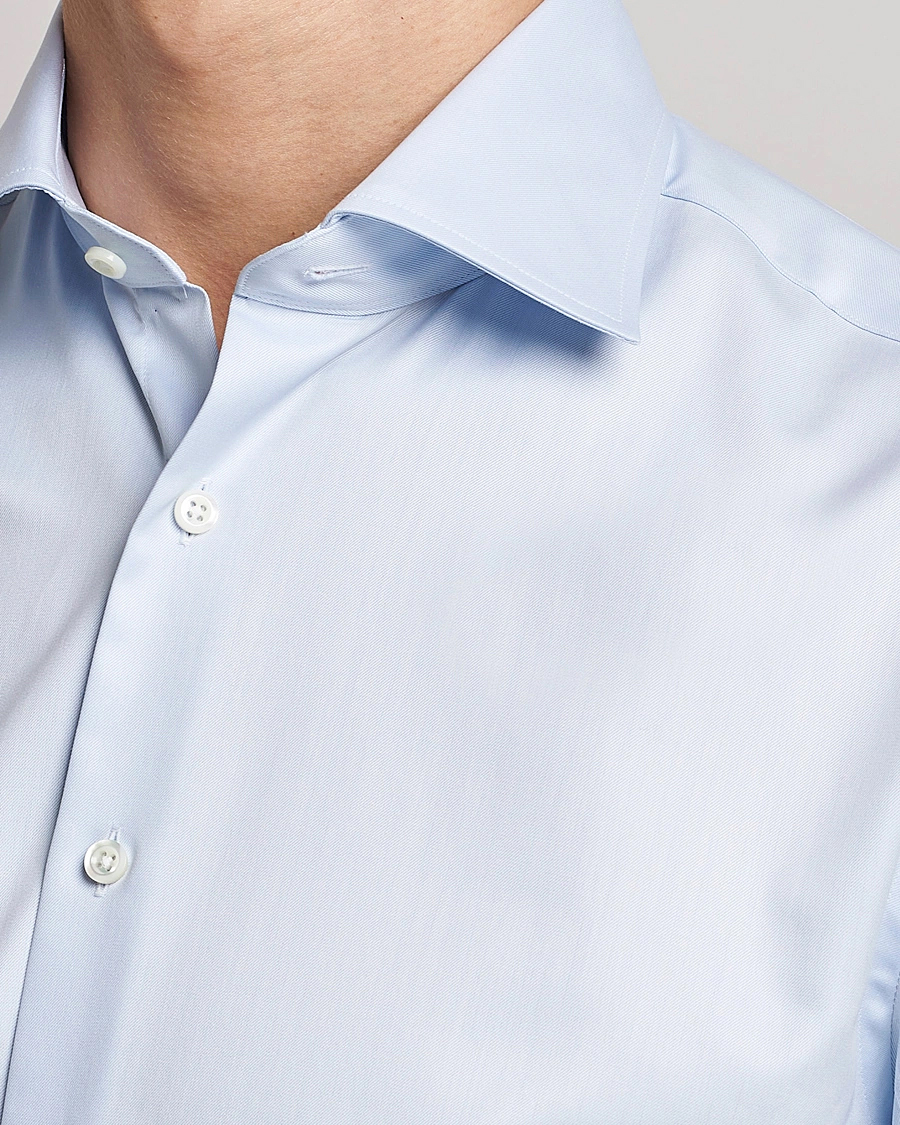 Heren | Stenströms | Stenströms | Fitted Body X-Long Sleeve Double Cuff Shirt Light Blue