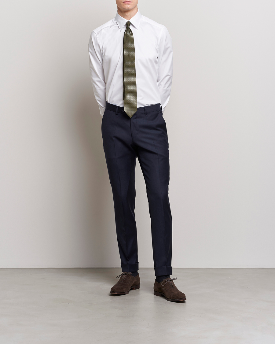 Heren | Zakelijke overhemden | Stenströms | Slimline Kent Collar Shirt White