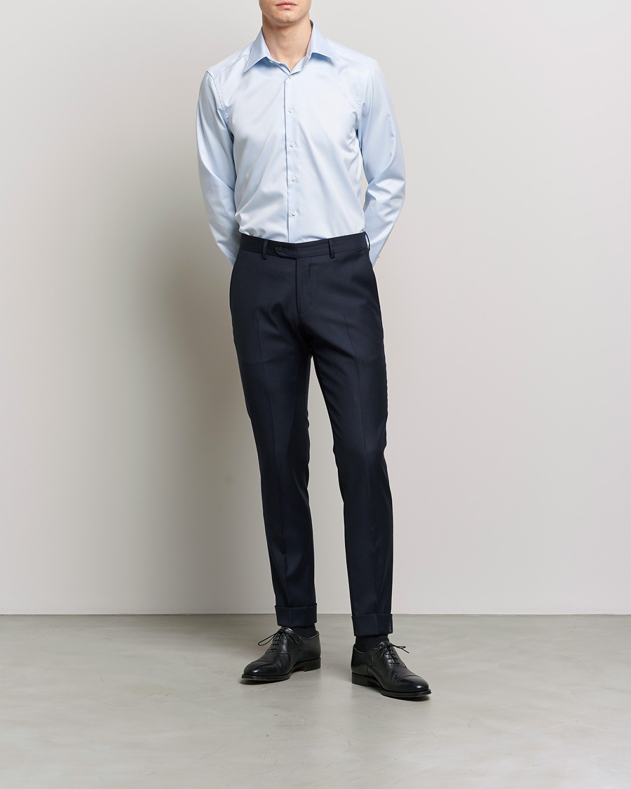 Heren | Formeel | Stenströms | Slimline Kent Collar Shirt Light Blue