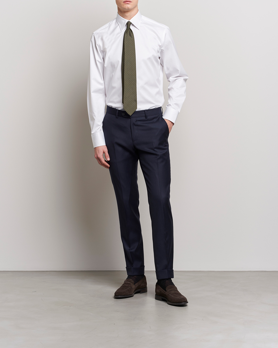 Heren | Formeel | Stenströms | Fitted Body Kent Collar Shirt White