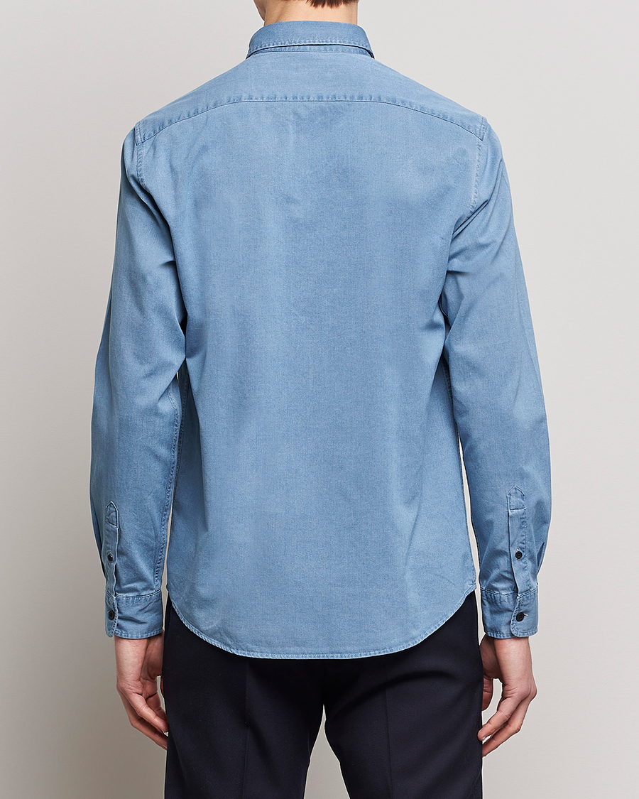 Heren | Overhemden | Sunspel | Cotton Twill Indigo Shirt Light Indigo