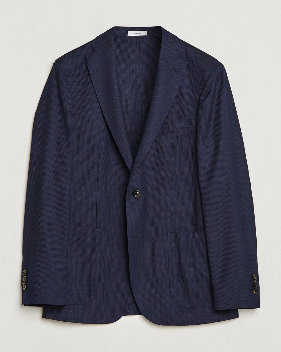 Heren | Blazers | Boglioli | K Jacket Wool Hopsack Classic Blazer Navy