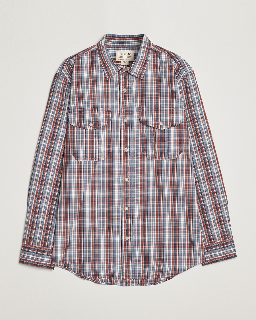 Heren | Overhemden | Filson | Washed Feather Cloth Shirt Navy/Iron/Ivory