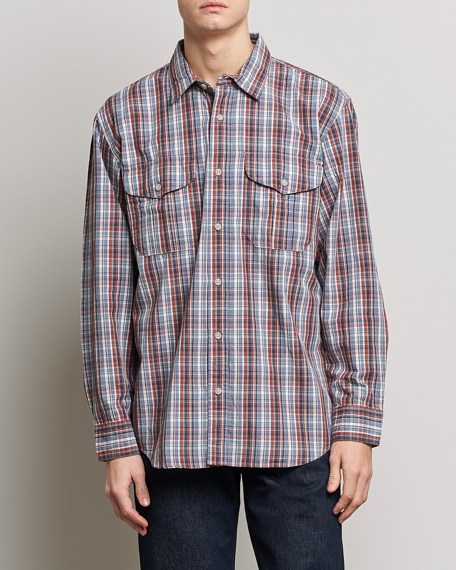 Heren | Overhemden | Filson | Washed Feather Cloth Shirt Navy/Iron/Ivory