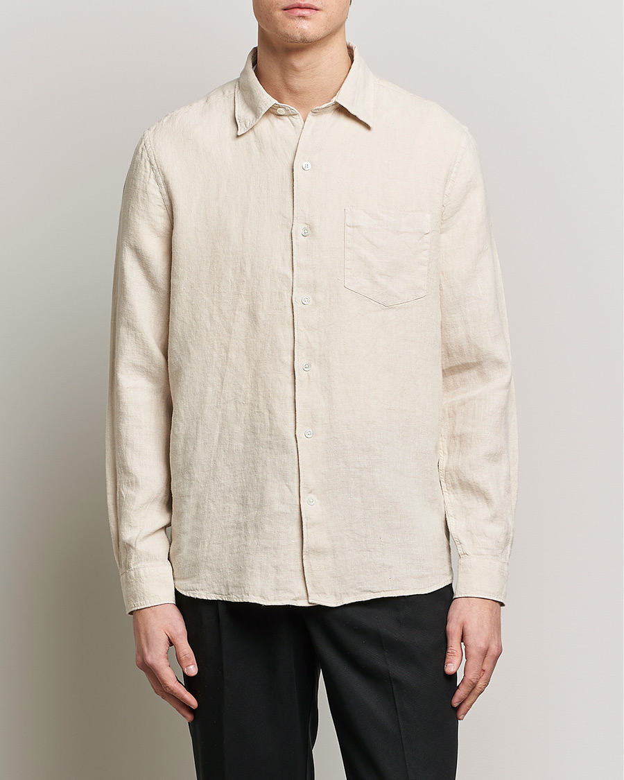 Heren | Kleding | A Day's March | Abu Linen Shirt Sand