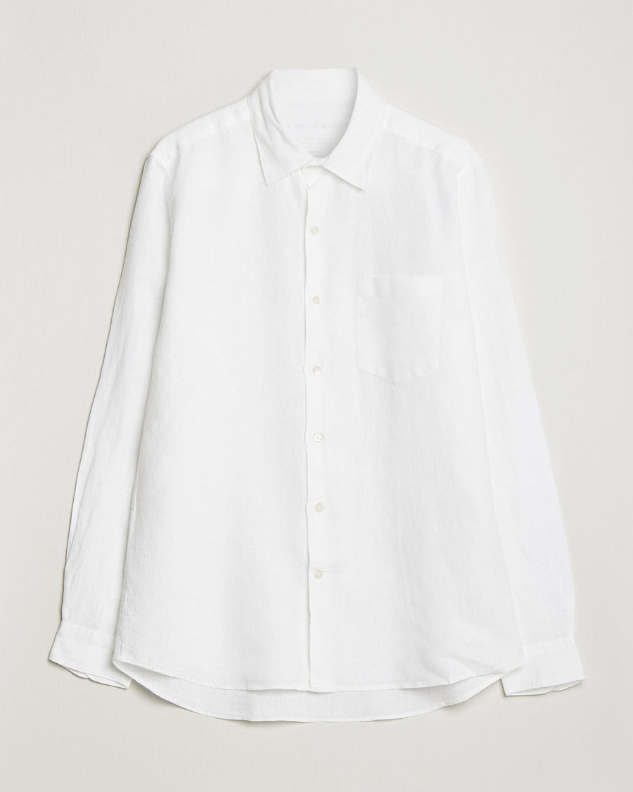 Heren | Overhemden | A Day's March | Abu Linen Shirt White